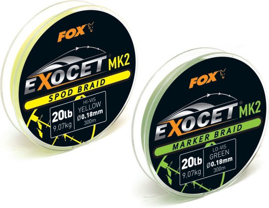 Fox International Exocet Spod Vlecht 300 M Geel 0.180 mm van Fox — afbeelding 5