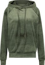 Hunkemöller Dames Nachtmode Hoodie Velours  - Groen - maat XL