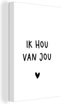 Toile Peinture Citations - Je t'aime - Proverbes - 40x60 cm - Décoration murale Art