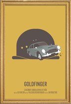 JUNIQE - Poster met houten lijst Goldfinger -20x30 /Geel & Grijs
