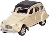 Metalen Citroen 2CV: 7,6 cm Beige