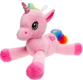 eenhoornknuffel regenboog roze 23 cm