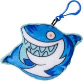 sleutelhanger haai junior 6 cm pluche blauw