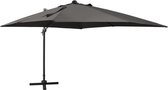 Zweefparasol met paal en LED-verlichting 300 cm antracietkleur