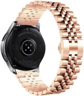 Stalen Smartwatch bandje - Geschikt voor Strap-it Samsung Galaxy Watch 42mm Jubilee stalen band - rosé goud - Strap-it Horlogeband / Polsband / Armband