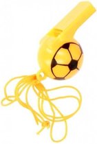 voetbalfluitje jongens 25 cm geel 2-delig
