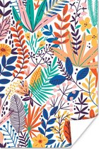 Poster Zomer - Planten - Bladeren - Patronen - 80x120 cm