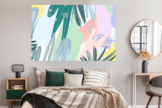 Affiche Été - Feuille - Tache - Vert - 180x120 cm XXL