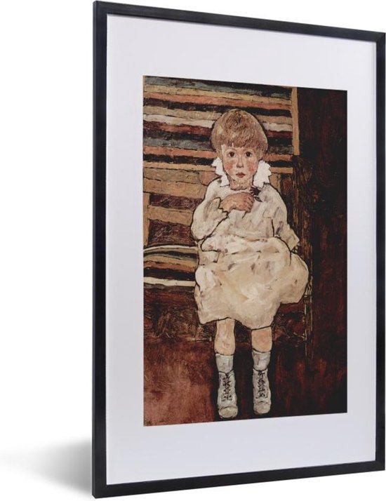 Cadre photo avec affiche - Enfant assis - Egon Schiele - 40x60 cm - Cadre pour affiche
