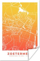 Poster Stadskaart - Zoetermeer - Nederland - Oranje - 60x90 cm - Plattegrond