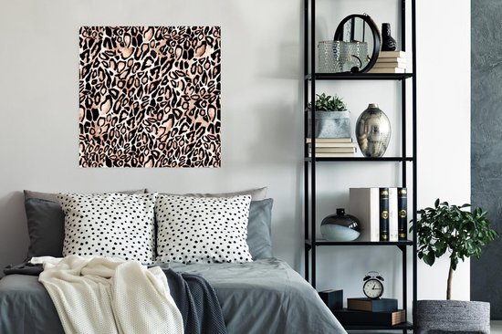 Affiche Imprimé Panthère - Taches - Zwart - 75x75 cm