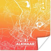 Poster City Map - Alkmaar - Oranje - Jaune - 30x30 cm