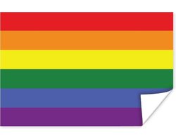 Poster Regenboog Vlag - Pride Vlag - Love - 90x60 cm