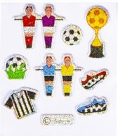 stickers glitter voetbal #4 junior 9-delig