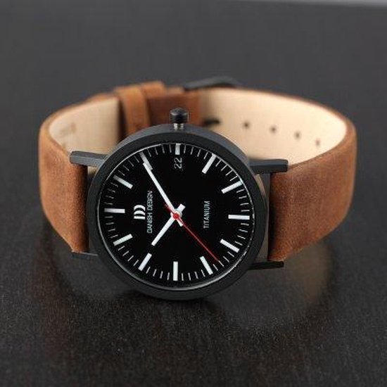 Danish Design Rhine Medium Watch - Montre homme Danish Design - Zwart - Diamètre 35 mm - Titane