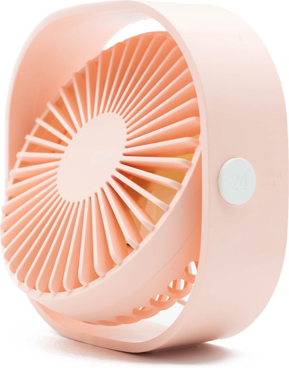 LW USB Mini Ventilator® - Ventilator - Tafelventilator - Geluidstil - 3 standen - Roze - Model 2023 — afbeelding 2