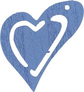 houten harten 2,5 x 2,2 cm lichtblauw 20 stuks