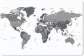 Muismat - Mousepad - Mannelijke wereldkaart - zwart wit - 27x18 cm - Muismatten