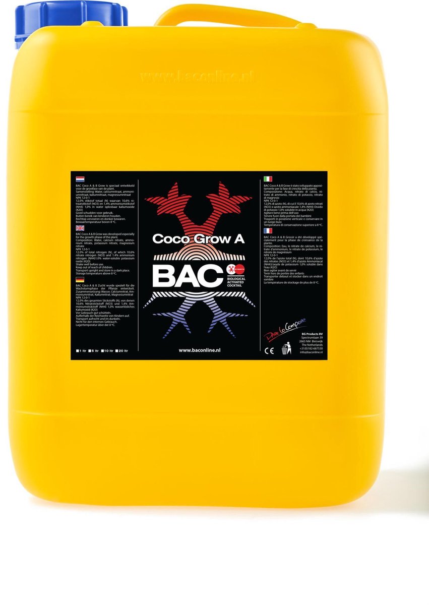 BAC COCOS GROEI A+B 5 LITER