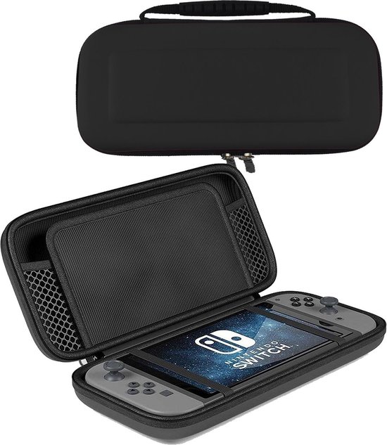 Hoes Geschikt voor Nintendo Switch OLED Case Hard Cover Bescherm Hoesje - Case Geschikt voor Nintendo Switch OLED Hoes - Zwart