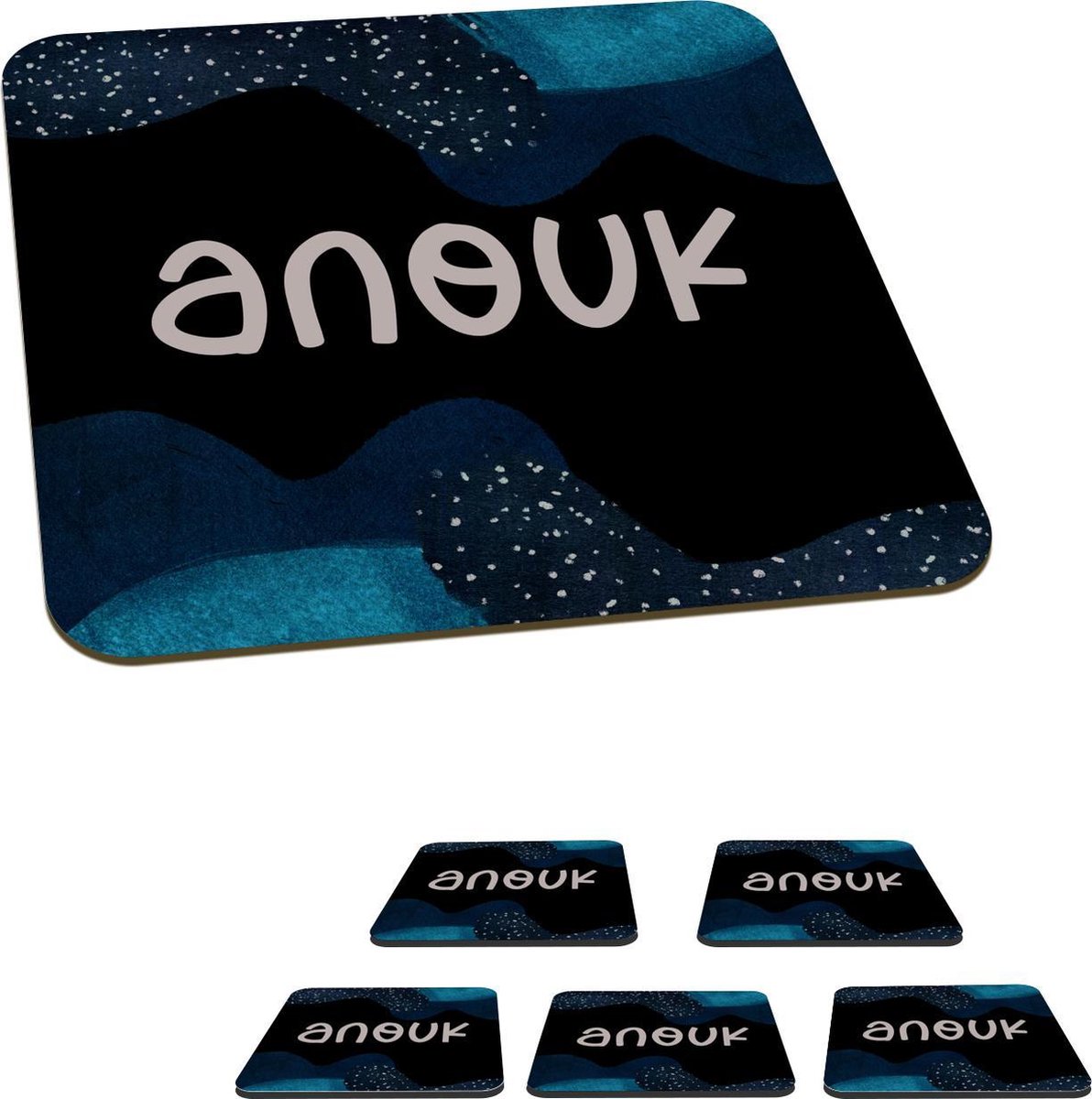 Onderzetters voor glazen - Anouk - Pastel - Meisje - 10x10 cm - Glasonderzetters - 6 stuks