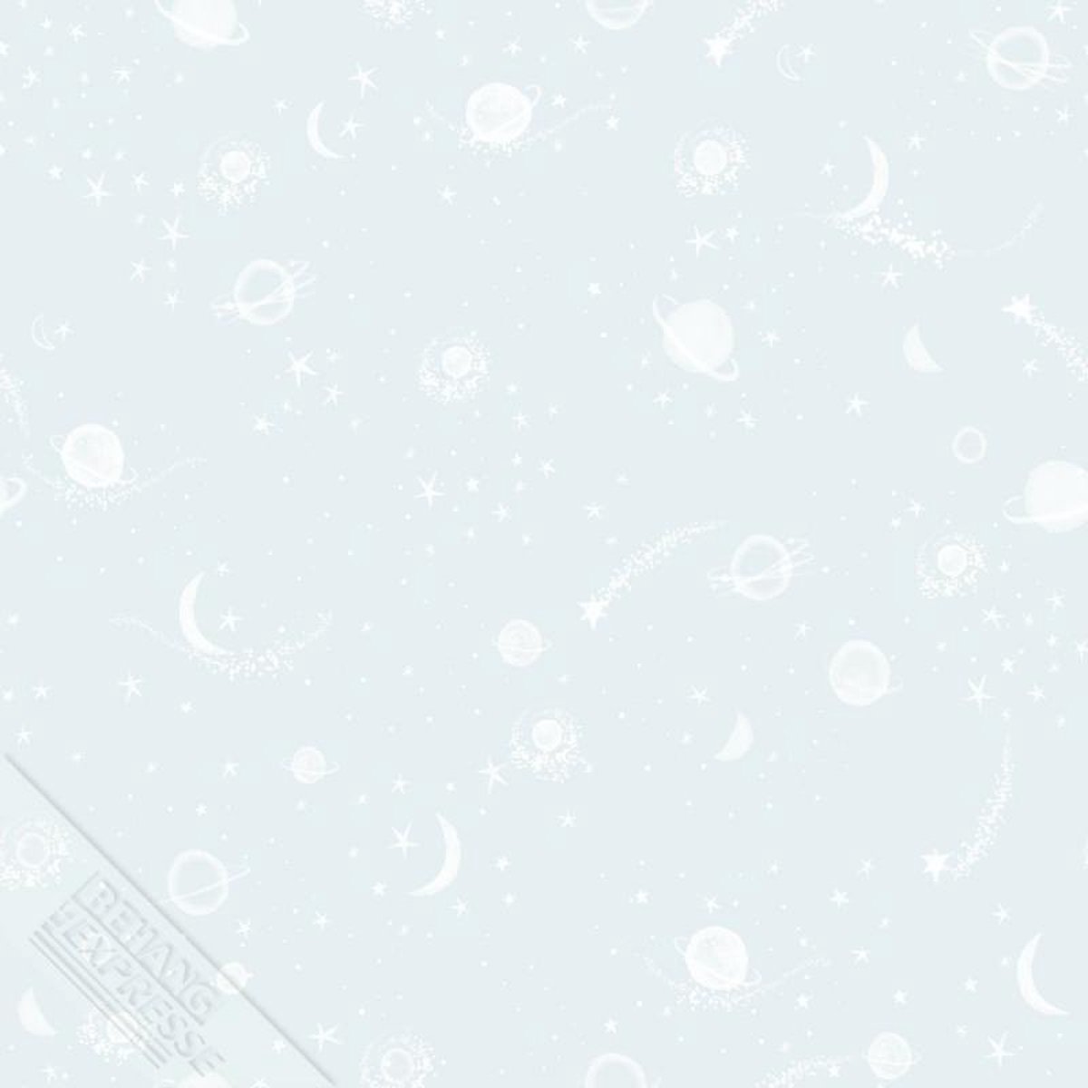 INGK Behang - Puck & Rose - Kinderbehang - Sterren En Planeten Blauw