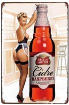 Retro Muur Decoratie uit Metaal Pinup Bier 20x30cm 3471