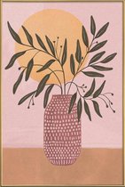 JUNIQE - Poster met kunststof lijst Olijftak -20x30 /Roze