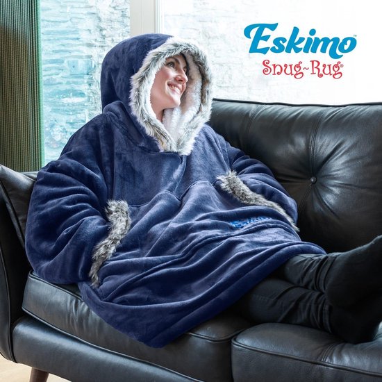 Snug Rug Eskimo - fleece Hoodie - Deken - met Mouwen - Heren en Dames - met  Capuchon -... | bol