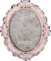 Clayre & Eef Fotolijst 12x15 cm Roze Kunststof Bloemen Fotokader