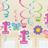 Amscan Slingers 1 Jaar Sweet Birthday Meisjes 12 Stuks