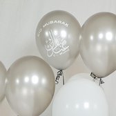 Ballonnen ‘Eid Mubarak’ Zilver Wit - 5 stuks