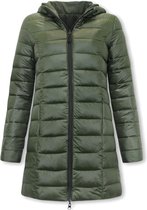 Lange Puffer Jas Dames Parka - Slim Fit - Groen