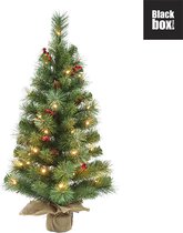 Black Box Trees - Warth kerstboom met burlap led groen 40L TIPS 81 werkt op batterijen - h90xd45cm - Kerstbomen