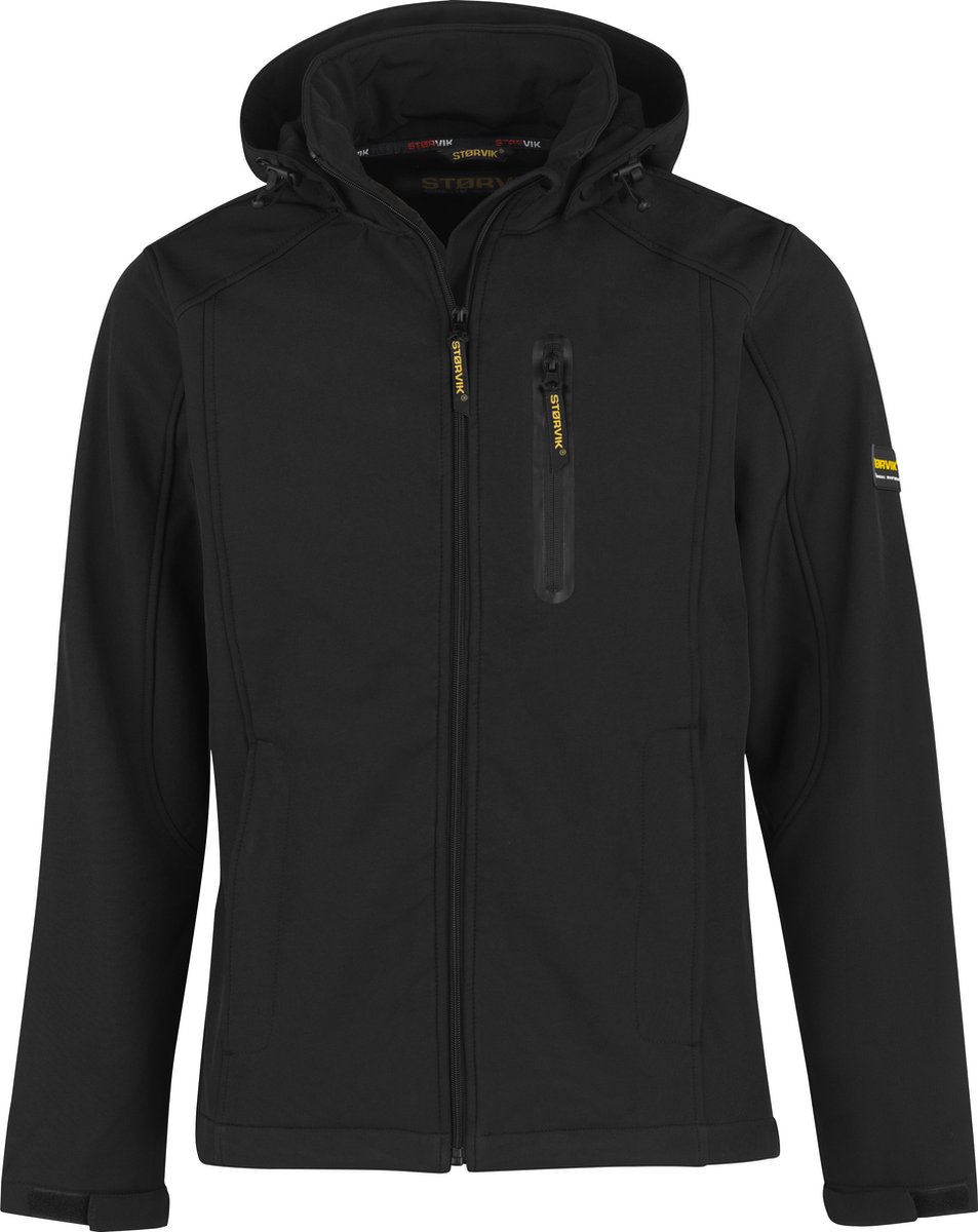 STØRVIK Napier Softshell Jas - 4 Seizoenen - Heren - Fleece - Maat L - Zwart