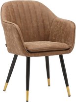 FINLEY Stoel met armleuningen in antiek leder effect 64x58xH80CM