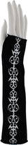 Zac's Alter Ego - Black & White Studded Long Tribal Print Vingerloze handschoenen - Zwart/Wit