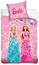 Barbie Dekbedovertrek - Eenpersoons - 140x200 cm - Kussensloop 60x70 cm - Katoen - Origineel - Roze