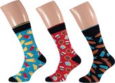 Apollo Junkfood Socks Red | 3-Pack Giftbox | Maat 41-46