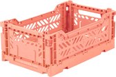 AY-KASA krat Zalm Roze -  100% recyclebaar plastic - MINI - Opbergers