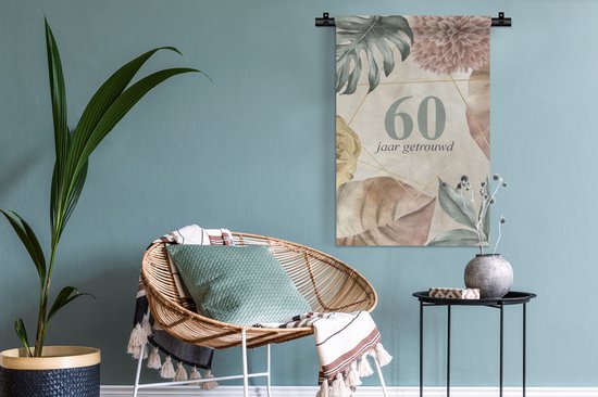 Tapisserie - Tapisserie - Marié 60 ans - Proverbes - Citations - Mariage - 60x90 cm - Tapisserie