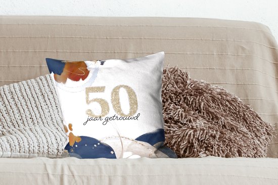 Coussins Coussins décoratifs - Oreillers Salon - 45x45 cm - Mariage - 50 ans de mariage - Décoration