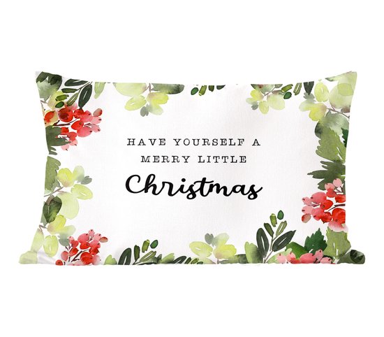 Sierkussens - Kussentjes Woonkamer - 60x40 cm - Kerst - Quote - Planten - Kerstversiering - Kerstdecoratie voor binnen - Woonkamer