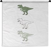 Wandkleed - Wanddoek - Kinderkamer - Kleuren - Dinosaurus - Jongen - Meiden - Kids - 150x150 cm - Wandtapijt