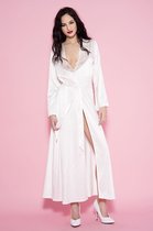 Lange Satijnen Kimono - Wit - Sexy Lingerie & Kleding - Lingerie Dames