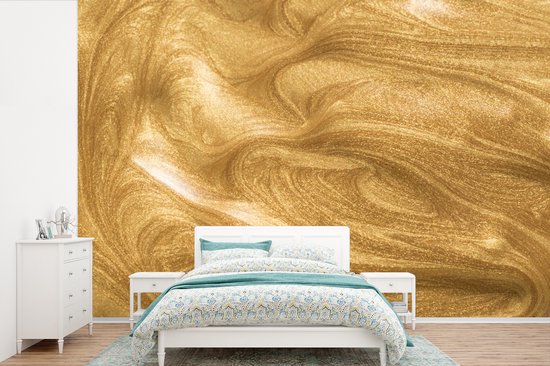 ik heb dorst dramatisch genezen Behang - Fotobehang Een gouden achtergrond met glitters - Breedte 360 cm x  hoogte 240 cm | bol.com