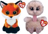 Ty - Knuffel - Beanie Boo's - Fox & Henna Ostrich