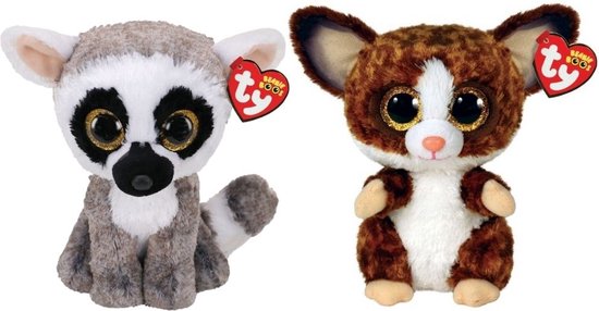 TY Beanie Buddy Galago Affe – Kuscheliger Plüschaffe 24 Cm Mit Glitzeraugen