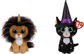 Ty - Knuffel - Beanie Boo's - Ramsey Lion & Halloween Pandora Cat