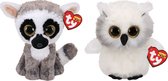 Ty - Knuffel - Beanie Boo's - Linus Lemur & Austin Owl